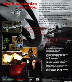Box back cover for Command & Conquer on the Microsoft DOS.
