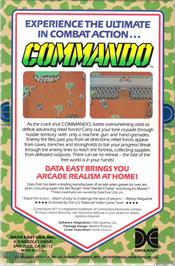 Box back cover for Commando on the Microsoft DOS.