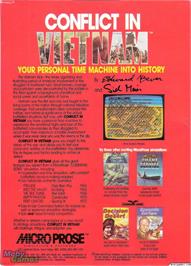 Box back cover for Conflict in Vietnam on the Microsoft DOS.