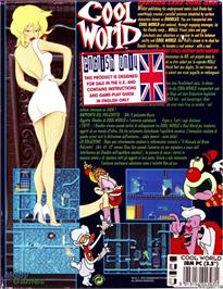 Box back cover for Cool World on the Microsoft DOS.