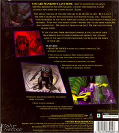 Box back cover for Creature Shock on the Microsoft DOS.