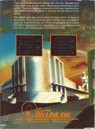 Box back cover for Crossfire on the Microsoft DOS.