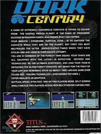 Box back cover for Dark Century on the Microsoft DOS.