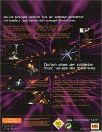 Box back cover for Darklight Conflict on the Microsoft DOS.
