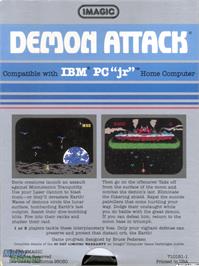Box back cover for Demon Attack on the Microsoft DOS.