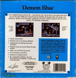 Box back cover for Demon Blue on the Microsoft DOS.