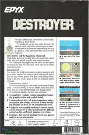 Box back cover for Destroyer on the Microsoft DOS.