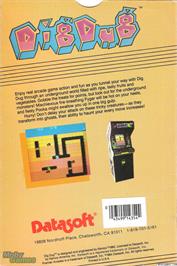 Box back cover for Dig Dug on the Microsoft DOS.