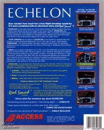 Box back cover for Echelon on the Microsoft DOS.