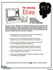Box back cover for Eliza on the Microsoft DOS.