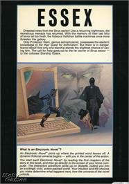 Box back cover for Essex on the Microsoft DOS.