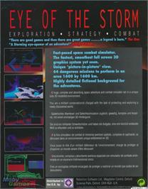 Box back cover for Eye of the Storm on the Microsoft DOS.