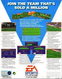 Box back cover for FIFA International Soccer on the Microsoft DOS.