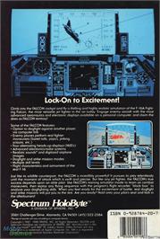 Box back cover for Falcon on the Microsoft DOS.