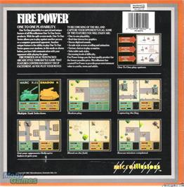 Box back cover for Fire Power on the Microsoft DOS.