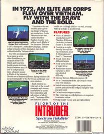 Box back cover for Flight of the Intruder on the Microsoft DOS.