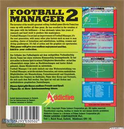 Box back cover for Football Manager 2 on the Microsoft DOS.