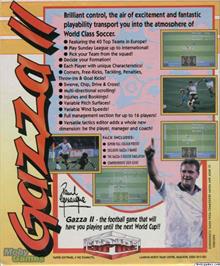 Box back cover for Gazza II on the Microsoft DOS.