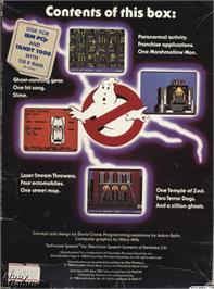 Box back cover for Ghostbusters on the Microsoft DOS.