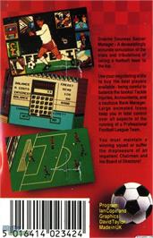 Box back cover for Graeme Souness Soccer Manager on the Microsoft DOS.