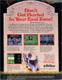 Box back cover for Grave Yardage on the Microsoft DOS.