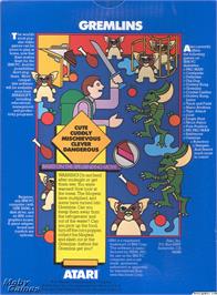 Box back cover for Gremlins on the Microsoft DOS.