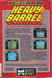 Box back cover for Heavy Barrel on the Microsoft DOS.