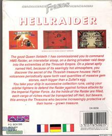 Box back cover for Hellraider on the Microsoft DOS.