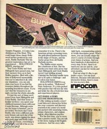 Box back cover for Hollywood Hijinx on the Microsoft DOS.