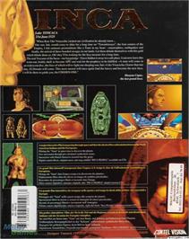Box back cover for Inca on the Microsoft DOS.