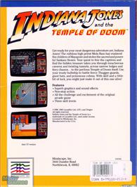 Box back cover for Indiana Jones and the Temple of Doom on the Microsoft DOS.
