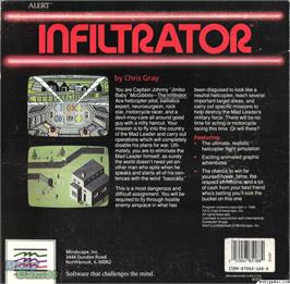 Box back cover for Infiltrator on the Microsoft DOS.