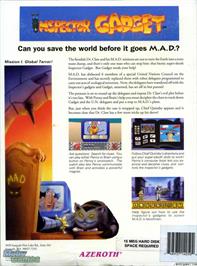 Box back cover for Inspector Gadget on the Microsoft DOS.