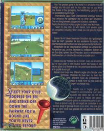 Box back cover for International Open Golf Championship on the Microsoft DOS.