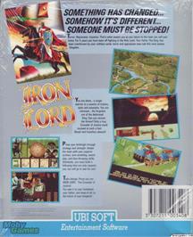 Box back cover for Iron Lord on the Microsoft DOS.
