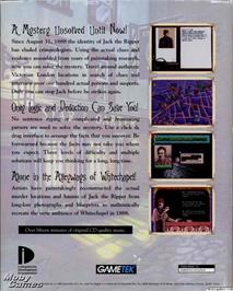 Box back cover for Jack the Ripper on the Microsoft DOS.