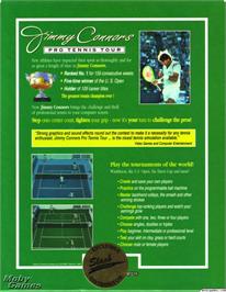 Box back cover for Jimmy Connors Pro Tennis Tour on the Microsoft DOS.