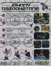 Box back cover for Johnny Bazookatone on the Microsoft DOS.