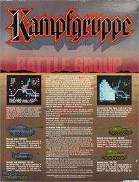 Box back cover for Kampfgruppe on the Microsoft DOS.