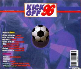 Box back cover for Kick Off 96 on the Microsoft DOS.