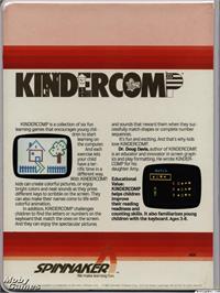 Box back cover for Kindercomp on the Microsoft DOS.
