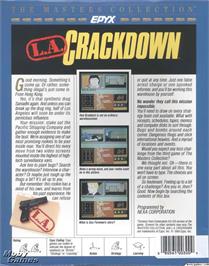 Box back cover for LA Crackdown on the Microsoft DOS.