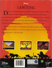 Box back cover for Lion King, The on the Microsoft DOS.