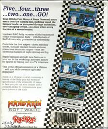 Box back cover for Lombard RAC Rally on the Microsoft DOS.