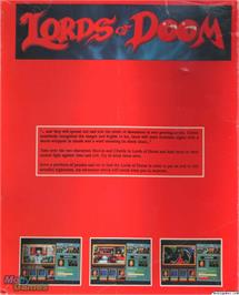 Box back cover for Lords of Doom on the Microsoft DOS.