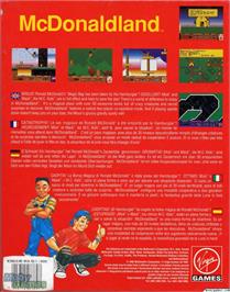 Box back cover for M.C. Kids on the Microsoft DOS.