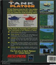 Box back cover for M1 Tank Platoon on the Microsoft DOS.