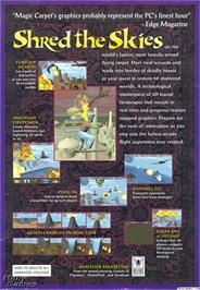 Box back cover for Magic Carpet on the Microsoft DOS.