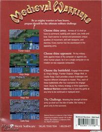Box back cover for Medieval Warriors on the Microsoft DOS.