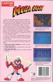 Box back cover for Mega Man on the Microsoft DOS.
